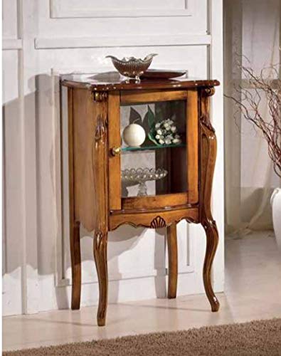 Dafne Italian Design Vetrinetta Stile Classico Noce (cm. L. 61 - P. 40 - H. 100) (TVG)