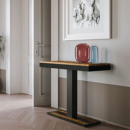 Dafne Italian Design Consolle allungabile Capital Evolution Quercia Natura Telaio Antracite