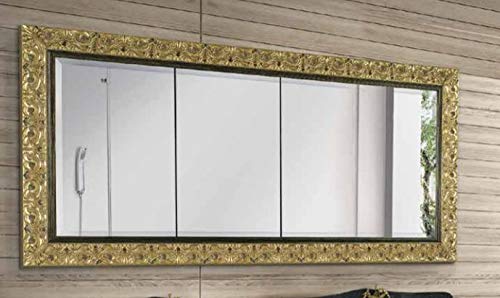 Dafne Italian Design Specchiera Stile Classico intarsiata Oro (cm. L. 182 - H. 92 - P. 4) (TVG)