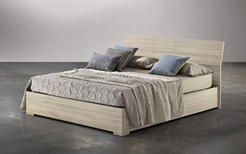 Letto matrimoniale con contenitore La testiera ? composta da due assi orizzontali che formano un leggero angolo. cm. 173 x 212 x 100h. (Serie: Dafne-Letti-ST14)
