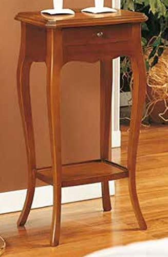 Dafne Italian Design Coppia di comodini, un cassetto, noce scuro -cm: 36 cm - 28 cm - H 71 cm - 0,10 Mc - Stile classico - 100% Made in Italy (GF17)