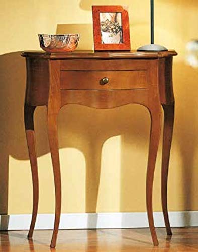 Dafne Italian Design Coppia di comodini, un cassetto, noce scuro -cm: 66 cm ? 33 cm - H 79 cm - 0,20 Mc - Stile classico - 100% Made in Italy (GF17)