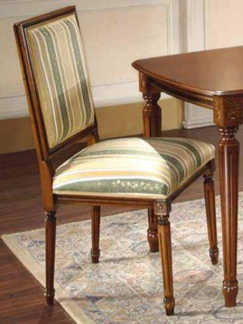 Dafne Italian Design Set di Tavolo con sedie Noce, Stile Classico (cm. L. 150 - H. 78 - P. 90) (TVG)