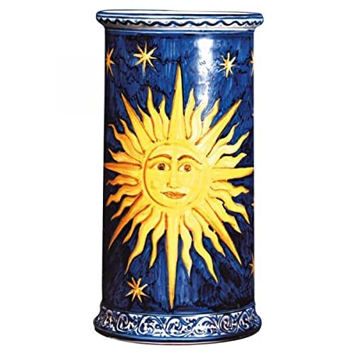 Portaombrelli in Ceramica Artistica Italiana Raffigurante Il Sole. Dimensioni: H 49.784 cm.