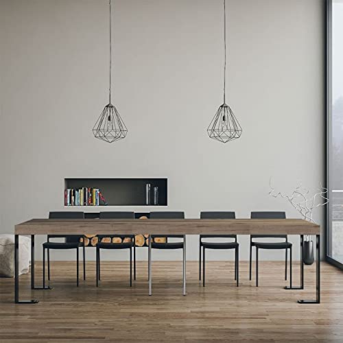 Dafne Italian Design Consolle allungabile Tecno Premium Quercia Natura Telaio Aantracite
