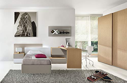 Dafne Italian Design TUTTOCAMERETTE.IT - Cameretta Singola completa di: 1 Letto singolo; 1 Armadio ; n. 2 Pensili; 1 Libreria ; 1 Comodino; 1 Scrittoio ; 1 Sedia. 100% Made in Italy (SF30)