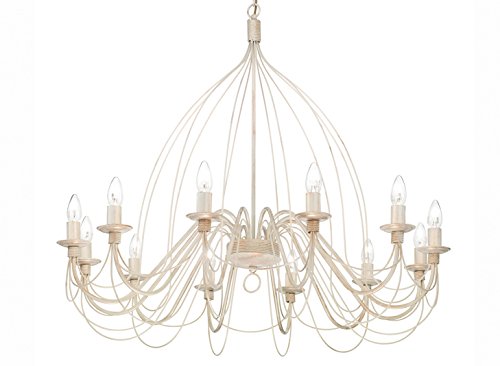 IDEAL LUX CORTE SP12 BIANCO ANTICO - LAMPADA DA SOFFITTO A SOSPENSIONE 12 LUCI BIANCO ANTICO