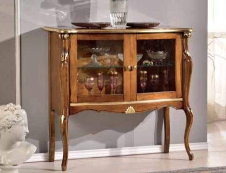 Dafne Italian Design Vetrinetta Stile Classico Noce (cm. L. 108 - P. 40 - H. 100) (TVG)