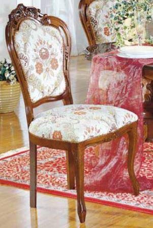Dafne Italian Design Set di Tavolo con sedie Noce, Stile Classico (cm. L. 175 - H. 78 - P. 110) (TVG)