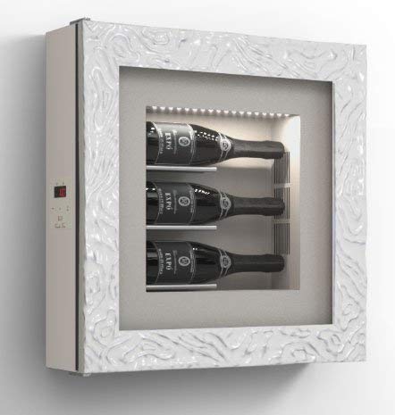 Cantinetta vino da parete per tre bottiglieH.328 D.98 mm - peso 25 kg. cornice a dune. (SF00)