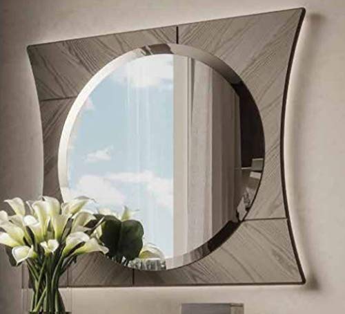 Dafne Italian Design Specchiera Stile Moderno Grigio (cm. L. 120 P. 5 H. 100) (TVG)