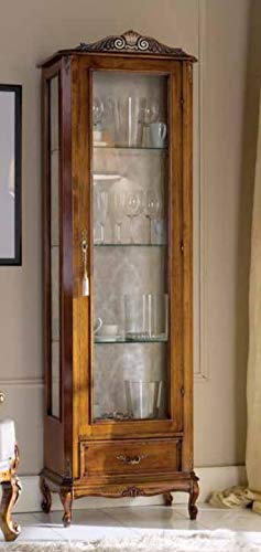 Dafne Italian Design Vetrinetta Stile Classico Noce (cm. L. 58 - P. 35 - H. 194) (TVG)