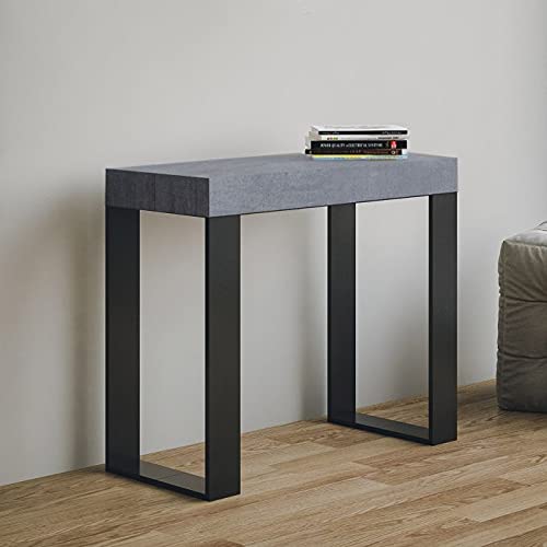 Dafne Italian Design Consolle allungabile Tecno Cemento Telaio Antracite