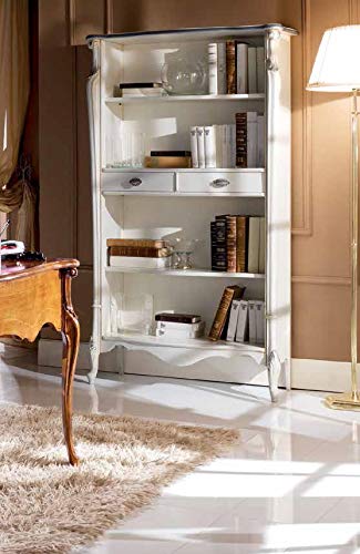 Dafne Italian Design Libreria Stile Classico Bianco Laccato (cm. L. 107 - P. 39 - H. 183) (TVG)