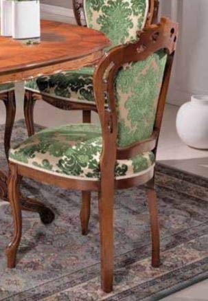 Dafne Italian Design Set di Tavolo con sedie Noce, Stile Classico (cm. L. 140 - H. 78 - P. 90) (TVG)
