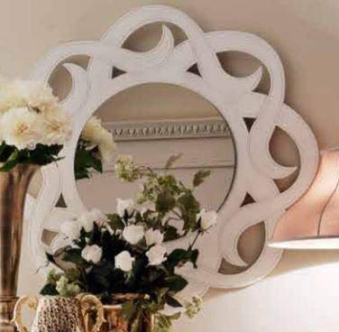 Dafne Italian Design Specchiera Stile Classico Bianca Laccata (cm. L. 95 - H. 95 - P. 3) (TVG)