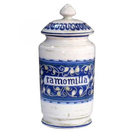 Barattolo in ceramica con coperchio - Dimensioni: h cm 20 - Made in Italy
