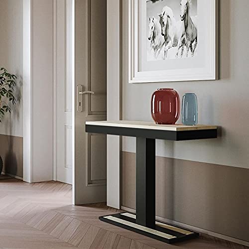 Dafne Italian Design Consolle allungabile Capital Evolution Abete Natura Telaio Antracite