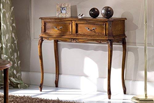 Dafne Italian Design Consolle classica ingresso noce scuro -cm: 90 cm - 35 cm - H 81 cm - 100% Made in Italy (SF17)