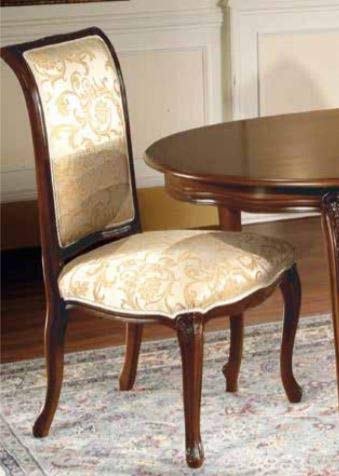 Dafne Italian Design Set di Tavolo con sedie Noce, Stile Classico (cm. L. 180 - H. 78 - P. 105) (TVG)