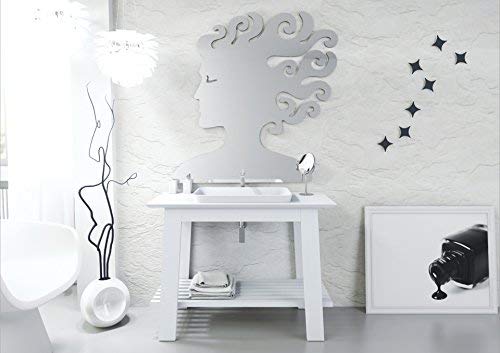 Dafne Italian Design Mobile da bagno composizione completa bianca - basamento in legno L.90/110, lavabo piano laccato L.110, specchio Musa