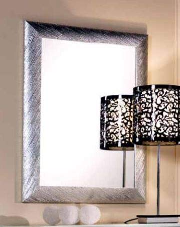 Dafne Italian Design Specchiera Stile Classico intarsiata Argento (cm. L. 63 - H. 83 - P. 4) (TVG)