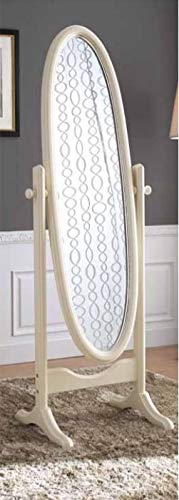 Dafne Italian Design Specchiera Stile Classico Bianco Laccato (cm. L. 57 - H. 164 - P. 48) (TVG)