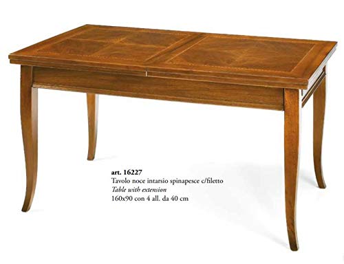 Dafne Italian Design Tavolo allungabile in noc- Stile Classico (cm. L. 160 P. 90) (TVG)