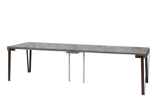 Dafne Italian Design Consolle allungabile Rio Cemento Telaio Ruggine