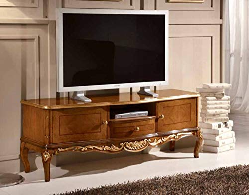 Dafne Italian Design Porta TV Stile Classico Noce (cm. L. 150 - P. 49 - H. 56) (TVG)