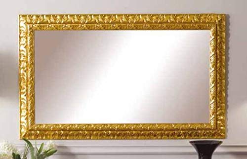 Dafne Italian Design Specchiera Stile Classico intarsiata Oro (cm. L.148 - H.90 - P.5) (TVG)