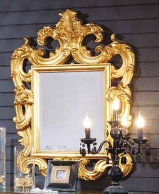 Dafne Italian Design Specchiera Stile Classico intarsiato in Oro (cm. L. 88 - H. 114 - P. 8) (TVG)