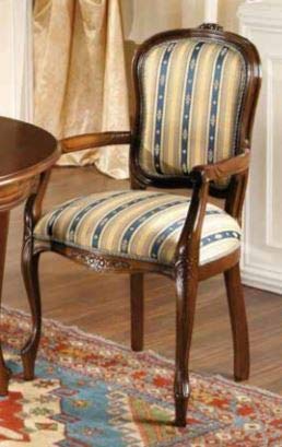 Dafne Italian Design Set di Tavolo con capotavola Noce, Stile Classico (cm. Ø 120 - H. 78) (TVG)