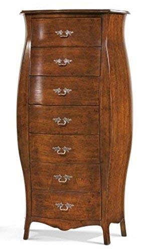 Dafne Italian Design Cassettiera bombatacassetti, noce scuro -cm: 74 cm - 37 cm - H 142 cm - 0,45 Mc - Stile classico - 100% Made in Italy (SF17)