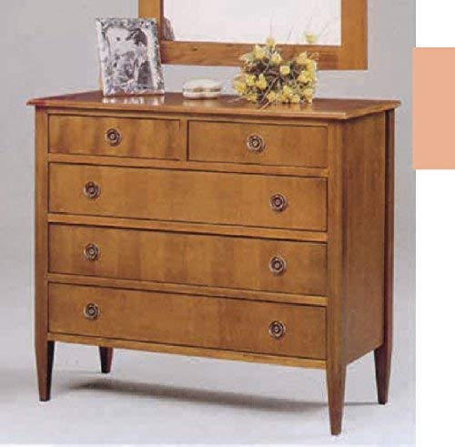 Dafne Italian Design Com? -cm: L 104 P 46 H 93 cm - 5 cassetti - in noce - 100% Made in Italy -(DF18)