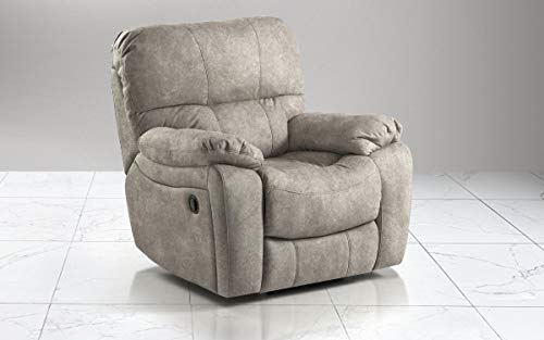 Dafne Italian Design Poltrona relax - grigio chiaro - similpelle - Poltrona con recliner manuale. - cm. 109 x 105 x 105h (STD)