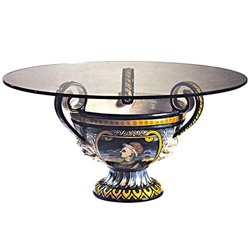 Simonetti Tavolo da sala con Vetro � cm 90 ceramica artistica di Castelli Italia serie Colonna Orsini