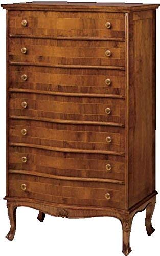 Dafne Italian Design Cassettiera settimanale -cm: L 80 P 40 H 134 cm - in noce - 7 cassetti - 100% Made in Italy -(DF18)