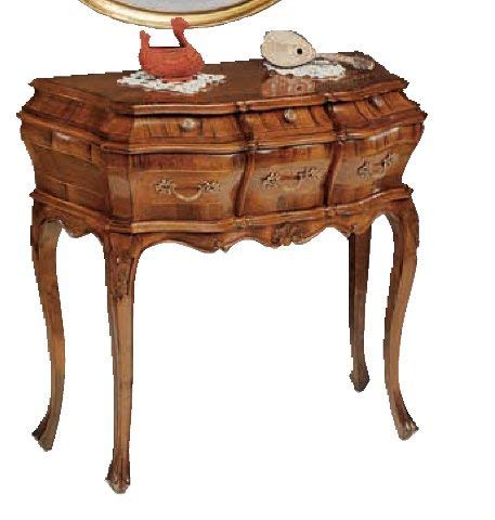 Dafne Italian Design Pettiniera bombata -cm: L 87 P 36 H 75 cm - in noce - 6 cassettini - 100% Made in Italy -(DF18)