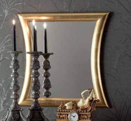 Dafne Italian Design Specchiera Stile Classico Laccata Oro (cm. L. 63 - H. 63 - P. 3) (TVG)