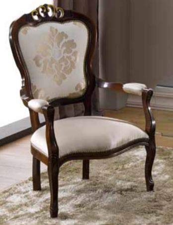 Dafne Italian Design Poltrona Imbottita, Stile Classico (cm. L. 66 - H. 104 - P. 64) (TVG)