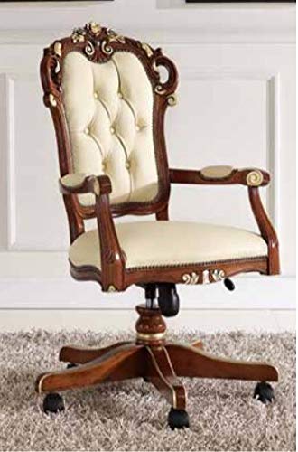 Dafne Italian Design Poltrona d'ufficio Girevole Imbottita, Stile Classico (cm. L. 57 - H. 117/107 - P. 48) (TVG)