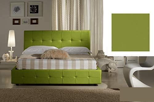 Dafne Italian Design Letto matrimoniale contenitore, similpelle, verde -176 x 210 x H 100 cm - per materasso 160 x 190-100% Made in Italy (SFI)