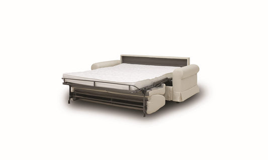 Dafne Italian Design Divano letto tre posti in tessuto colore panna - misure cm. L 209 l 100 H 105 - Made in Italy