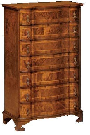 Dafne Italian Design Cassettiera settimanale -cm: L 84 P 42 H 129 cm - in noce - 7 cassetti - 100% Made in Italy -(DF18)