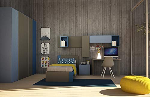 Dafne Italian Design TUTTOCAMERETTE.IT Cameretta Singola completa - L. 400 cm - P. 203 cm - H. 229,2 cm - 100% Made in Italy (SF30)
