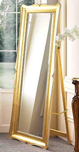 Dafne Italian Design Specchiera Stile Classico intarsiata Oro (cm. L. 69 - H. 185 - P. 50) (TVG)