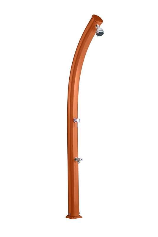 Doccia a riscaldamento solare Arkema A520/2009 Jolly Arancio Doccia solare dal design curvo totalmente in alluminio