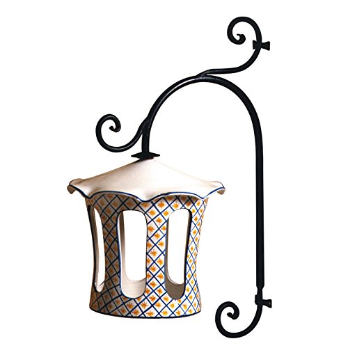 Dafne Italian Design Lanterna da interno e da esterno in ceramica artistica di Castelli, Dimensioni: h cm 27 � cm 28