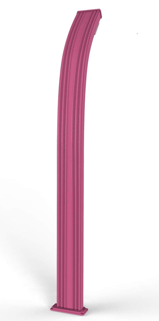 Arkema Design Doccia con Doppio Attacco per Acqua Calda e Fredda Spring Plus Doccia Tradizionale per Interni e Esterni in Polietilene HD con Miscelatore Acqua e Doccino Mobile Colore Fucsia e Inox